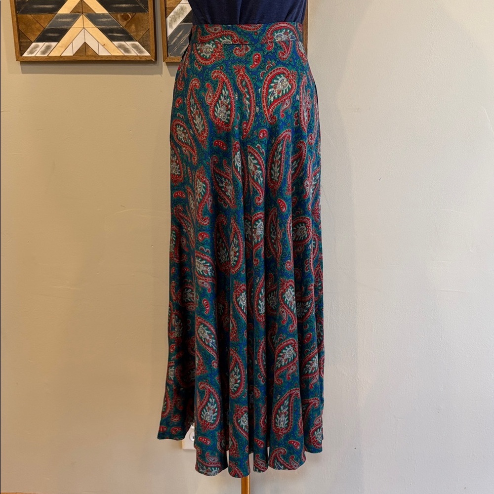 Vintage Ralph Lauren Paisley A-Line Maxi Skirt size 6 EUC - Picture 6 of 12